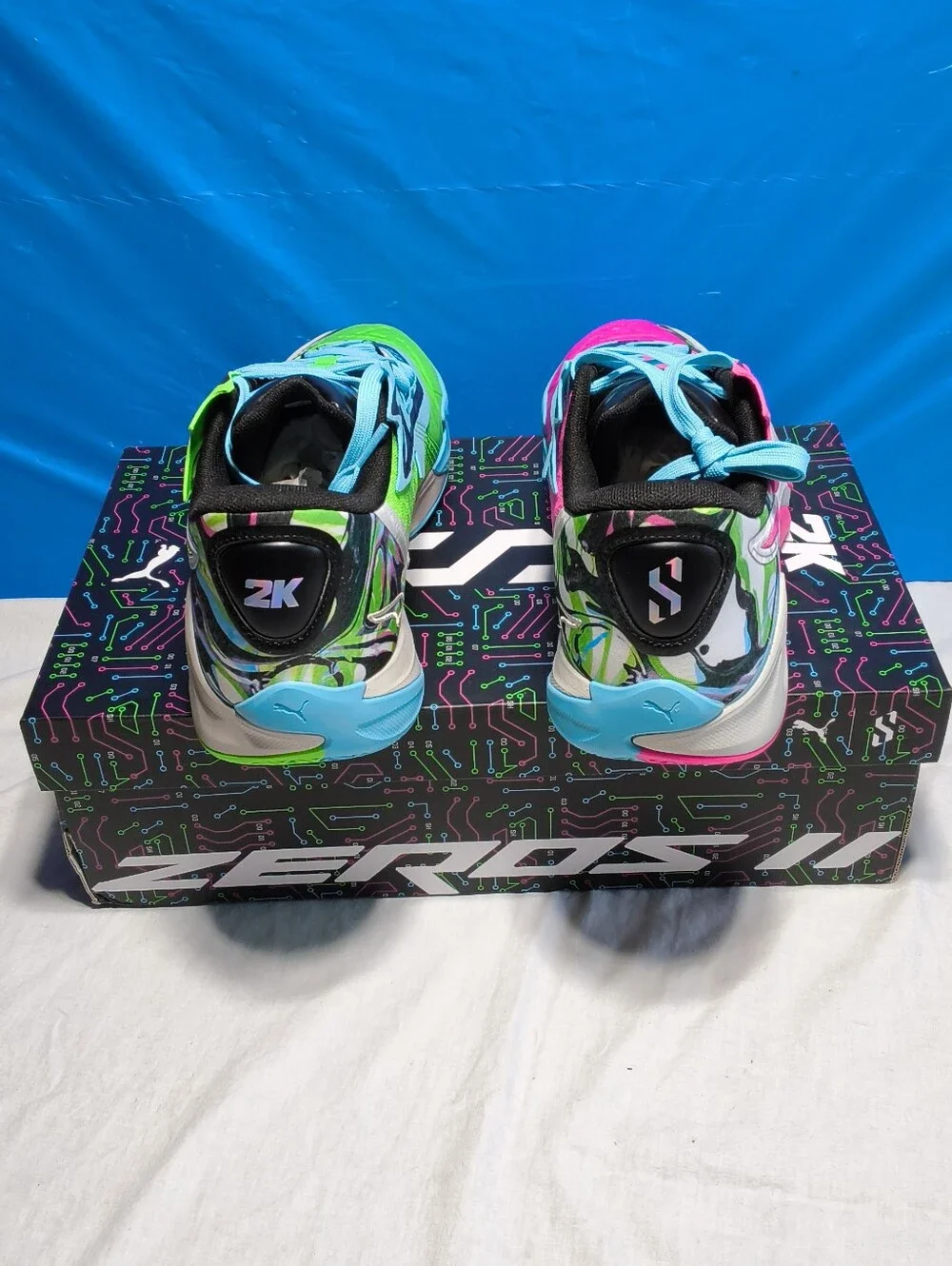Puma Scoot Zeros II 2K Men's Size 12 Bright Aqua Basketball Shoes New In Box